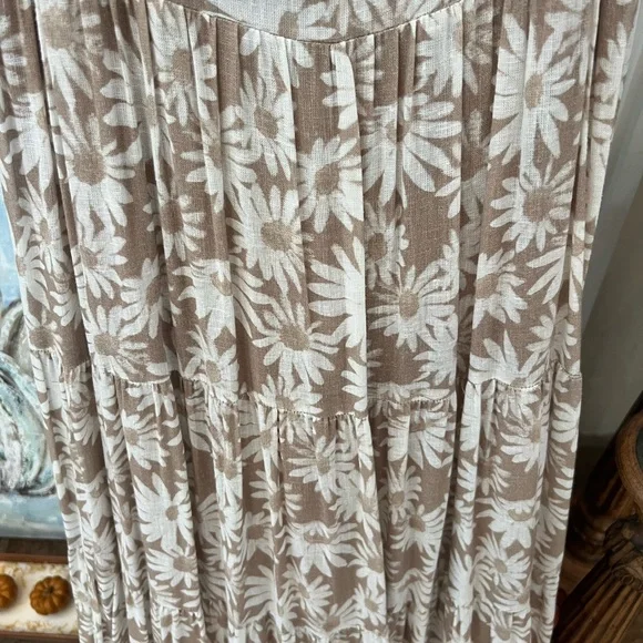 NWT Paige Tevin Boho Floral Maxi Dress Parchment m - Picture 3 of 8